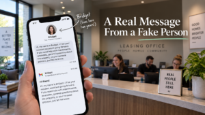 A real message from a fake person