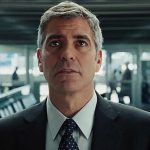George Clooney as Ryan Bingham in an airport terminal, from the film Up in the Air